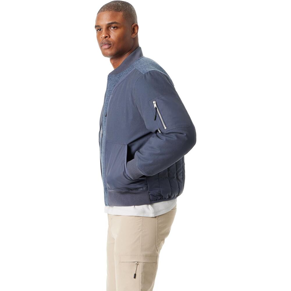 NWT BASS OUTDOOR Men's Hero Mix Media Zip Up Front Bomber Jacket S - Picture 2 of 6